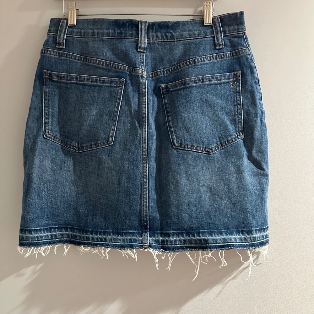 Madewell Denim Mini Skirt Womens 28 Blue Excellent‎ Raw Frayed Step Hem G7100 - Picture 3 of 6